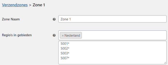 postcodes toevoegen