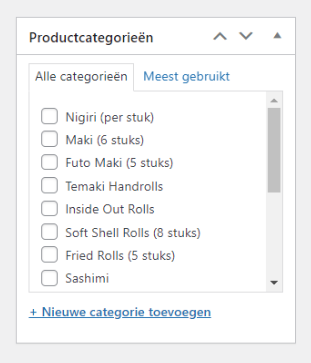 product categorie